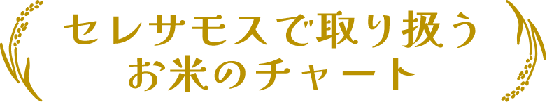 セレサモスで取り扱うお米のチャート