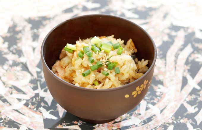 鮭とジャガイモの炊き込みご飯