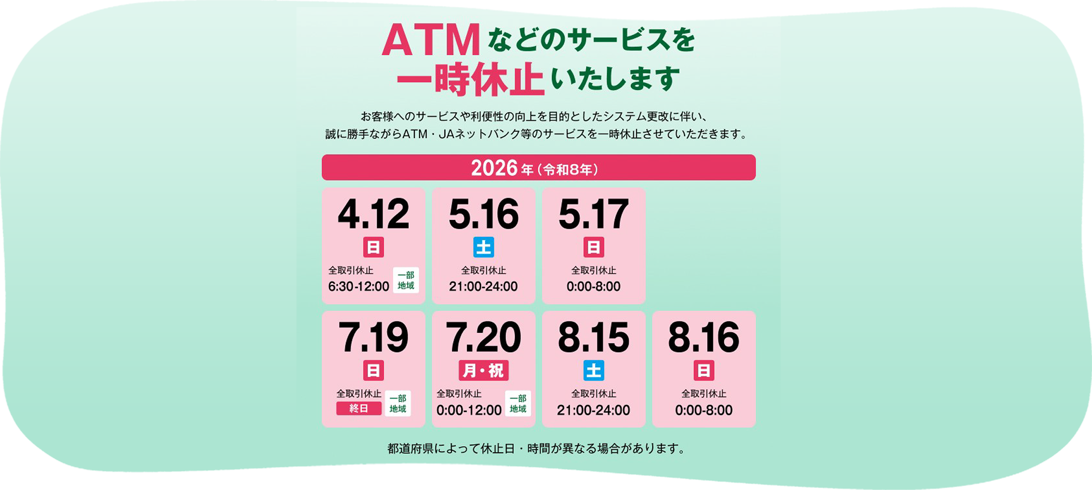 ATM休止